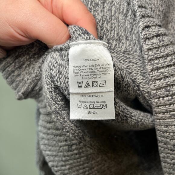 Eddie Bauer Men's 1/4 Button Cotton Pullover Sweater Top Gray Size XXL - Picture 4 of 5